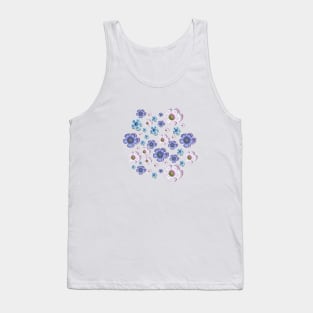 Pretty Retro powder blue floral Tank Top